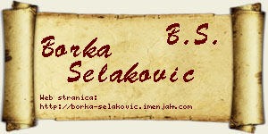 Borka Selaković vizit kartica